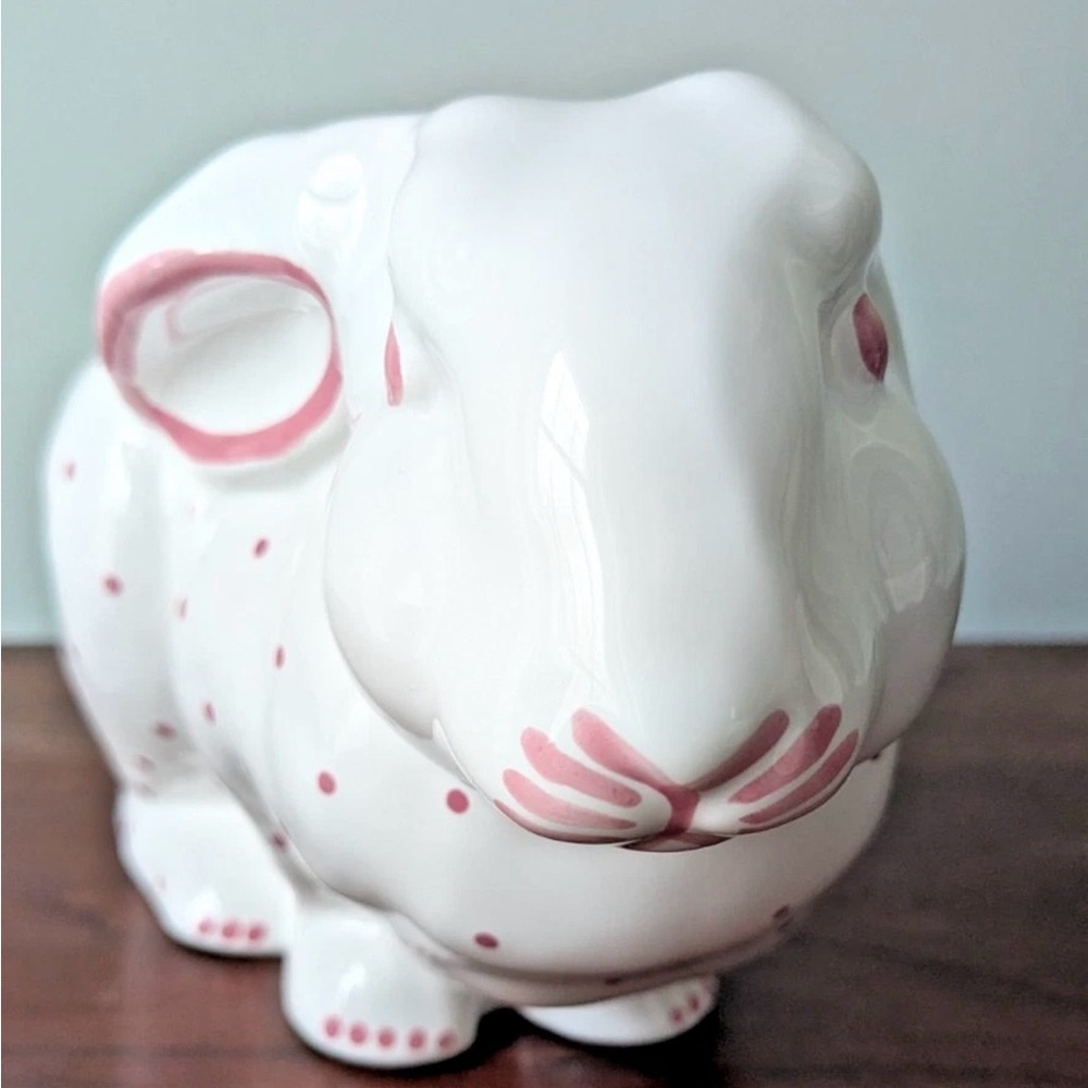 Tiffany & Co. White Ceramic Bunny with Pink Polka Dots - Picture 8 of 8